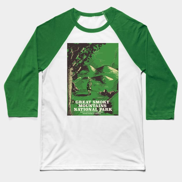 Great Smoky Mountains National Park Baseball T-Shirt by nickemporium1